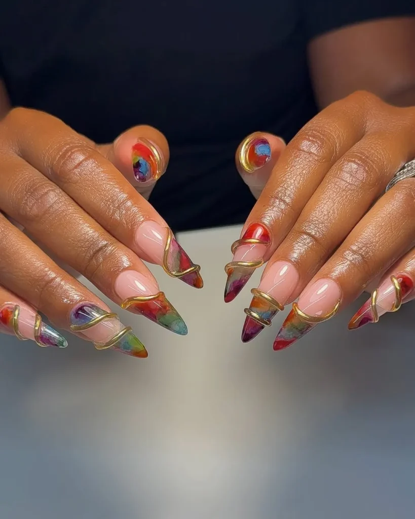 Isolated Chrome Nails
